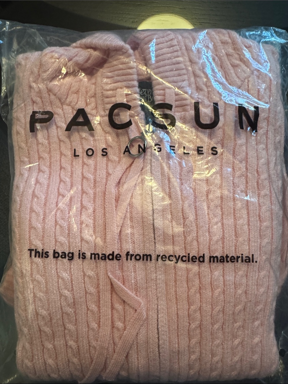 PacSun Light Pink Cable Knit Cardigan